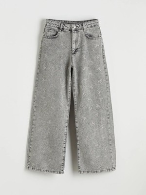 LC Waikiki Lcw Kids Karışık Wideleg Taşlı Kız Çocuk Jean Pantolon