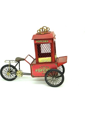 Calperia Dekoratif Metal Patlamış Mısır Arabası Biblo Ev Ofis Hediyelik