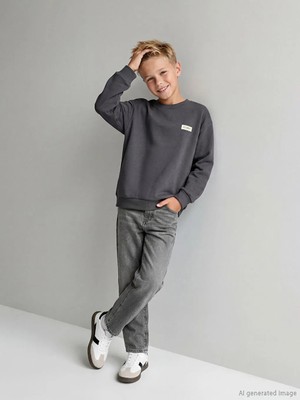 LC Waikiki Lcw Kids Antrasit Baggy Fit Erkek Çocuk Jean Pantolon