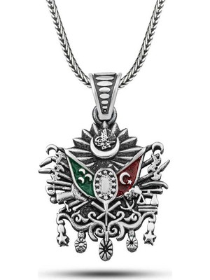 Calperia Gümüş Osmanlı Devlet Armalı Erkek Kolye