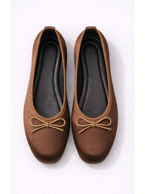 Kadın Slipcat Saten Siyah Babet Ayakkabı Düz Taban İnce Tokalı Klasik Ve Şık Tasarım