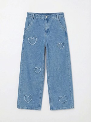LC Waikiki Lcw Kids Mavi Wideleg Kız Çocuk Jean Pantolon
