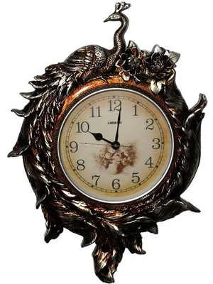 Calperia Duvara Asmalı Tavuskuşu Saat Dekoratif Hediyelik