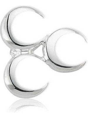 Calperia 925 Ayar Gümüş Üç Hilal Rozet