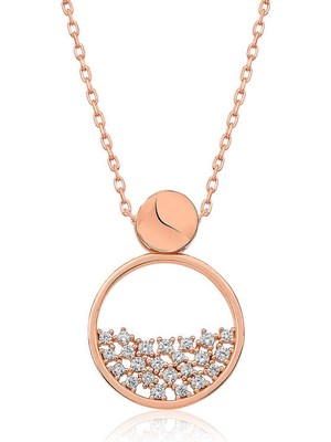 Calperia 925 Ayar Gümüş Rose Çiğ Damlası Kadın Gümüş Kolye