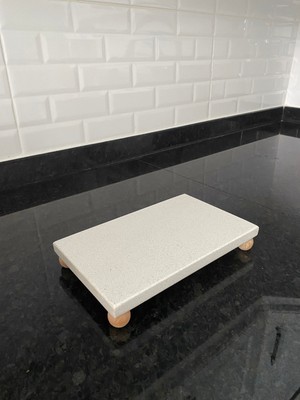 Nexa Doğaltaş Ayaklı Mermer Sunumluk ve Yağdanlık Altlığı – 25X15 cm Dikdörtgen Mermer Tepsi