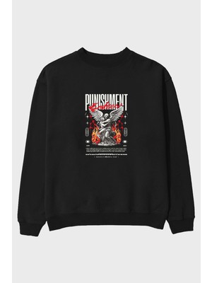Ankhises Punishment Endeess Ön Baskılı Oversize Sweatshirt Erkek Kadın Unisex