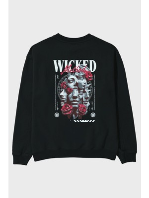 Ankhises Wicked Method Arka Baskılı Oversize Sweatshirt Erkek Kadın Unisex
