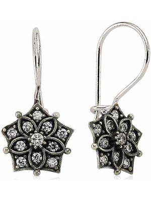 Calperia Gümüş Sallantılı Çiçek Küpe