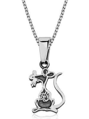 Calperia ​925 Ayar Gümüş Fare Unisex Gümüş Kolye