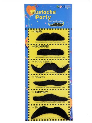 Calperia Parti Aksesuar Karnaval Kostüm Partisi Bıyığı 6 Model 6 Adet