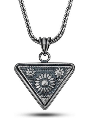 Calperia Gümüş Güneş Motifli Cevşen Kolye