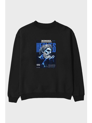 Ankhises Hermes 2 Ön Baskılı Oversize Sweatshirt Erkek Kadın Unisex