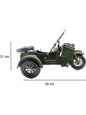 Calperia Dekoratif Metal Askeri Sepetli Motor