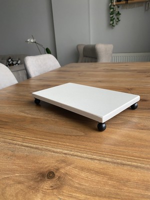 Nexa Doğaltaş Ayaklı Mermer Sunumluk ve Yağdanlık Altlığı – 25X15 cm Dikdörtgen Mermer Tepsi