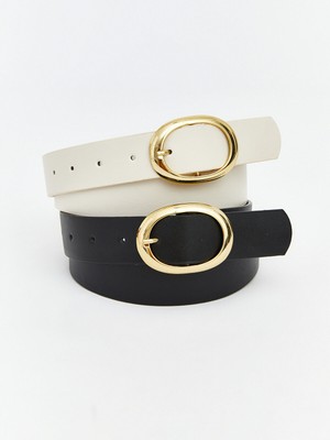 Lc Waikiki Yeni Sezon Deri Görünümlü Kadın Kemer 2'li