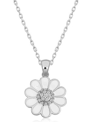 Calperia 925 Ayar Gümüş Papatya Kadın Gümüş Kolye