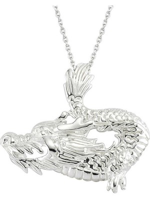 Calperia 925 Ayar Gümüş Ejderha Erkek Gümüş Kolye