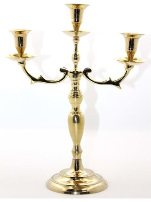 Calperia Pirinç 3'lü Şamdan