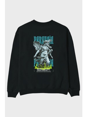 Ankhises Paranoia Arka Baskılı Oversize Sweatshirt Erkek Kadın Unisex