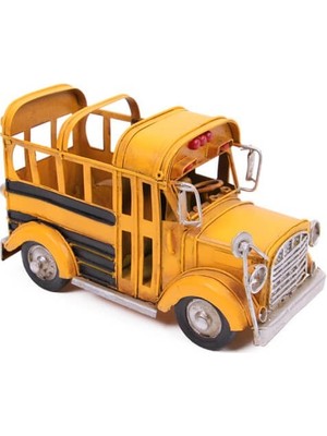 Calperia Dekoratif Metal Araba Okul Otobüsü Kalemlik