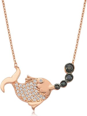 Calperia 925 Ayar Gümüş Balık Kadın Kolye