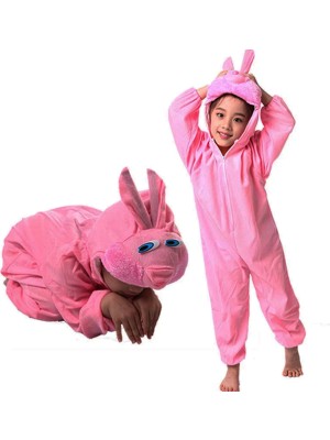 Calperia Çocuk Tavşan Kostümü Pembe Renk 4-5 Yaş 100 cm