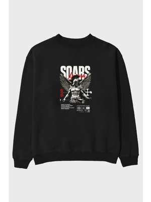 Ankhises Soars Ön Baskılı Oversize Sweatshirt Erkek Kadın Unisex
