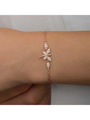Calperia ​925 Ayar Gümüş Rose Yusufçuk Kadın Bileklik