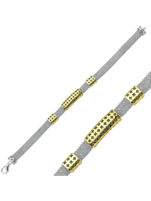 Calperia 925 Ayar Gümüş Taşlı File Bileklik