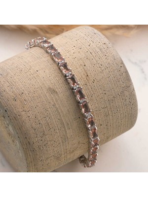 Calperia ​925 Ayar Gümüş Kare Zultanit Taşlı Kadın Bileklik