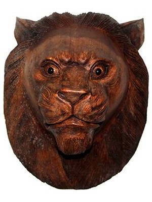 Calperia Dekoratif 30CM Ahşap Aslan Kafası Hediyelik