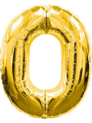 Calperia Parti Aksesuar 0 Rakamlı Folyo Balon Gold Renk  40 Inç