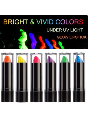 Calperia Karanlıkta Parlayan Yanan Uv Neon Ruj Yüz Boyama 6 Adet 6 Renk