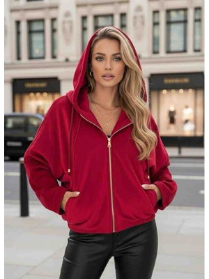 Asprin Kapşonlu Süet Mont