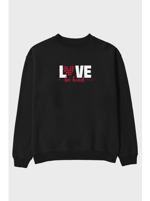 Ankhises Love Ön Baskılı Oversize Sweatshirt Erkek Kadın Unisex