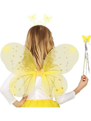 Calperia 50 cm Kelebek Kanadı, Taç ve Asa