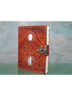 Calperia Taşlı Deri Defter