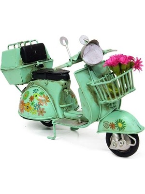 Calperia Dekoratif Metal Scooter Sepetli
