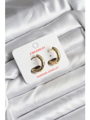 DS LLC 14K Gold Renk Kaplama cm Kadın Küpe DSLLC-3245YU5