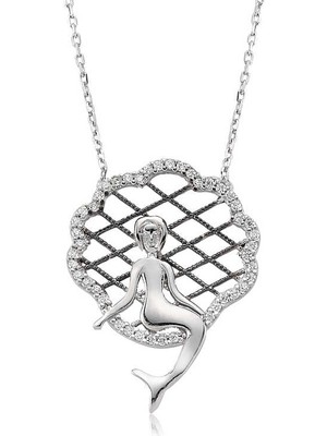 Calperia 925 Ayar Gümüş Deniz Kızı Kolye