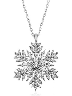 Calperia 925 Ayar Gümüş Kar Tanesi Kadın Gümüş Kolye