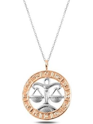 Calperia ​925 Ayar Gümüş Rose Terazi Burcu Kadın Gümüş Kolye