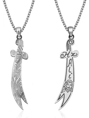 Calperia Gümüş Hz. Ali Kılıç Kolye