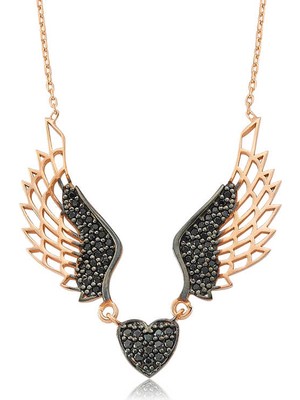 Calperia 925 Ayar Gümüş Kanatlı Kalp Kolye