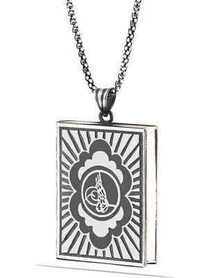 Calperia 925 Ayar Gümüş Kare Içi Açılabilen Tuğra Muskalık Gümüş Kolye