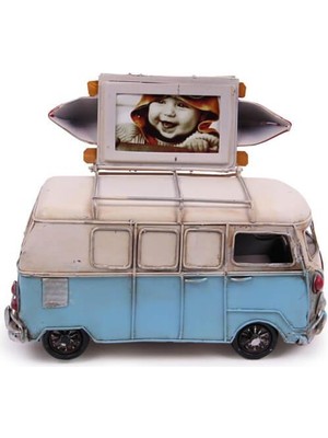 Calperia Dekoratif Metal Minibüs Çerçeveli ve Kumbaralı Hediyelik
