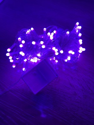 Calperia 10M 100 LED Damla Uçlu Pembe Işık Şeffaf Kablo