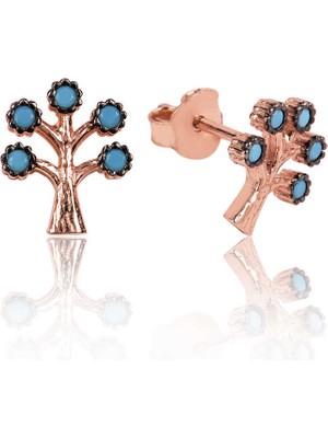 Calperia 925 Ayar Gümüş Hayat Ağacı Çivili Küpe