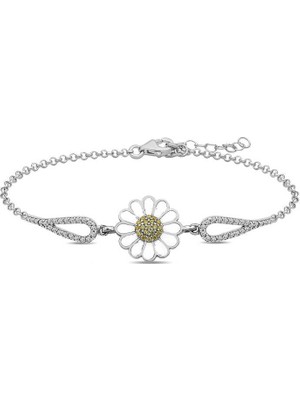 Calperia 925 Ayar Gümüş Papatya Bileklik